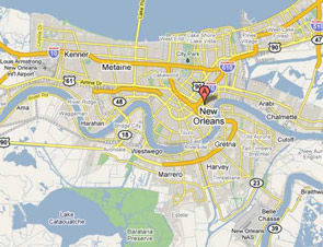 dumpster service map, New Orleans, Louisiana
